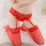 Garter set vớ gợi cảm nữ mùa hè châu Âu và Hoa Kỳ ren garter đen vớ lưới cám dỗ đồ lót gợi cảm dây nịt móc tất