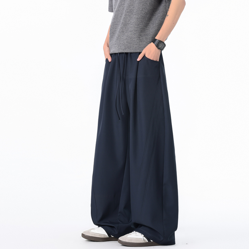 Forstnes Summer Thin Navy Blue Casual Pants Men's Trendy American Style Loose Straight Sports Knife-Cut Long Pants