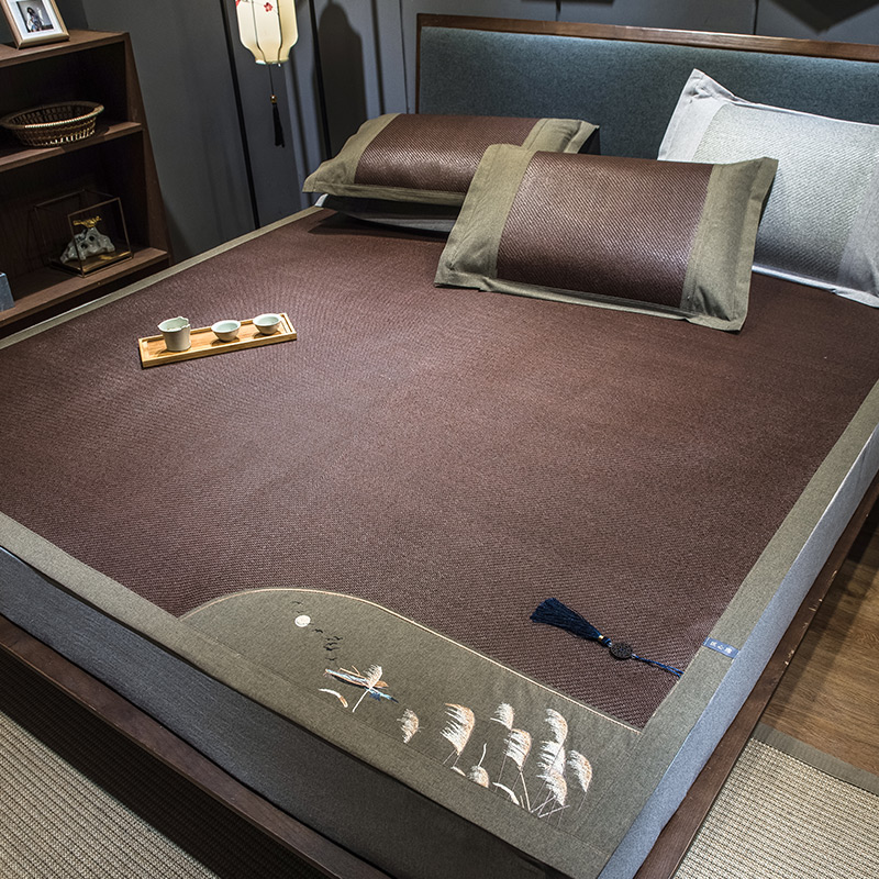 Summer natural rattan mat for home ice silk cool mat Three sets Double-sided bamboo mat Folding Single Double Man Bed Hat Air Conditioning Cool Mat