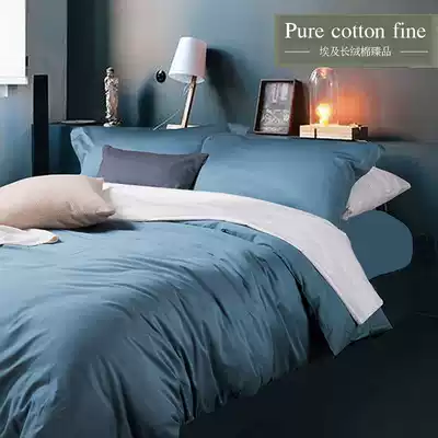 Luxury cotton four-piece export 60 long-staple cotton tribute satin European and American style solid color cotton sheets bedding bedding
