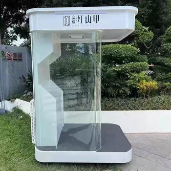 Glass station guard booth welcome platform new chinese-style security booth guard booth european-style toll booth stainless steel platform umbrella