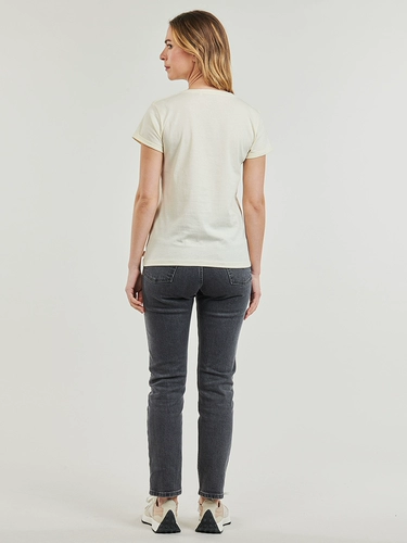 rip curl Приталенная белая летняя футболка, короткий рукав, V-образный вырез