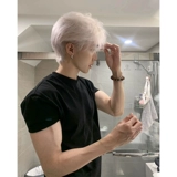 Летняя футболка для спортзала, в американском стиле, в обтяжку, изысканный стиль, короткий рукав