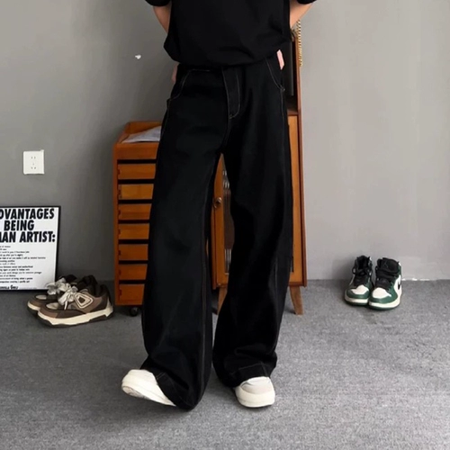 Черные джинсы, штаны, оверсайз, свободный крой