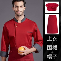 Красный лонгслив, фартук