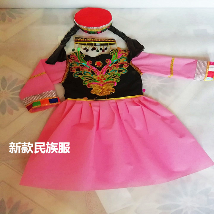 Ngày tết trẻ em dài tay bảo vệ môi trường quần áo thời trang trình diễn trang phục dân tộc mẫu giáo váy công chúa váy trẻ em quần áo gia đình đi biển