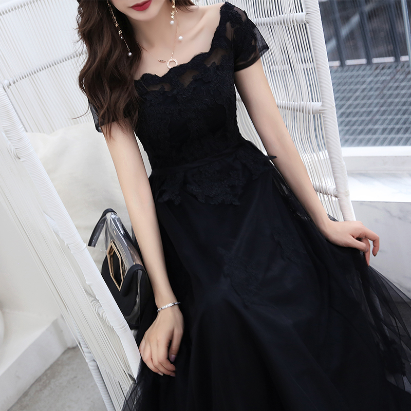 Black Plus-Size Evening Dress for Girls, Choir Performance Costume, Banquet Dress, Large Size, Plus-Size Girl, Graduation, 18Th Birthday, Adult Dress