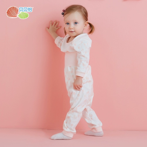 Детское термобелье подходит для мужчин и женщин для девочек, хлопковый мультяшный бандаж пупочный, осенние удерживающие тепло штаны для отдыха, высокая талия