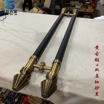 European-style luxury big handle Hotel glass door handle Black yellow bronze solid wood door handle long handle spot