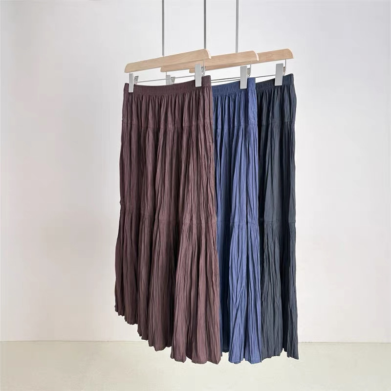Roaring Recommendation! Really Made in Japan! Imported Yarn, Hand-Pleated Texture, Elastic High-Waisted Skirt Roaring Recommendation! Really Made in Japan! Imported Yarn, Hand-Pleated Texture, Elastic High-Waisted Skirt