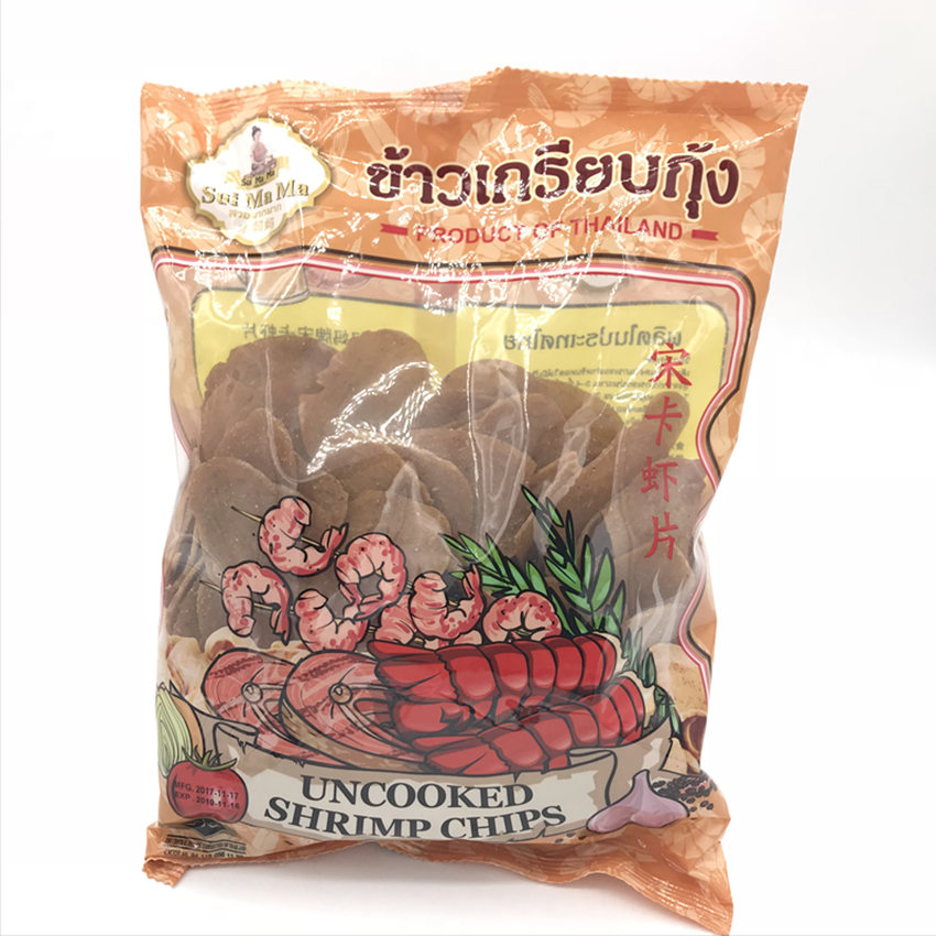 Original imported from Thailand Shui Mama brand Songkhla shrimp chips need to be fried shrimp flavor tapioca chips 500g Thai shrimp chips