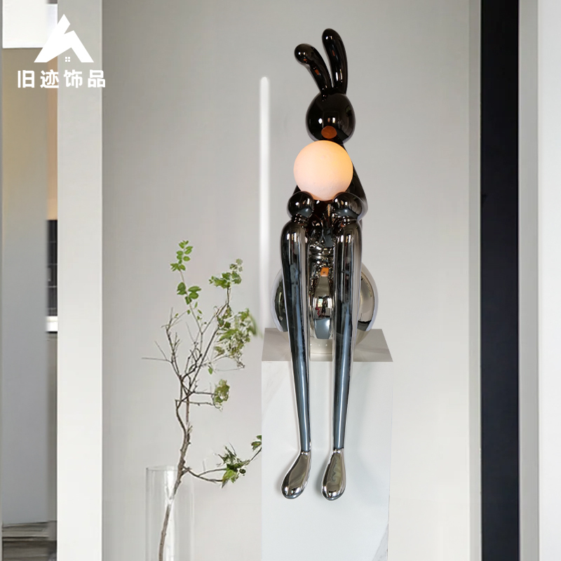 Modern Creative Sitting Rabbit Figurine Entryway Decoration Living Room Tv Cabinet Wine Cabinet Home Decor Sculpture