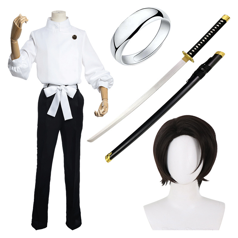 Spot incantation back to the pure love warrior Bone worry too cos clothing Bone COSPLAY clothing clothes wig sword knife