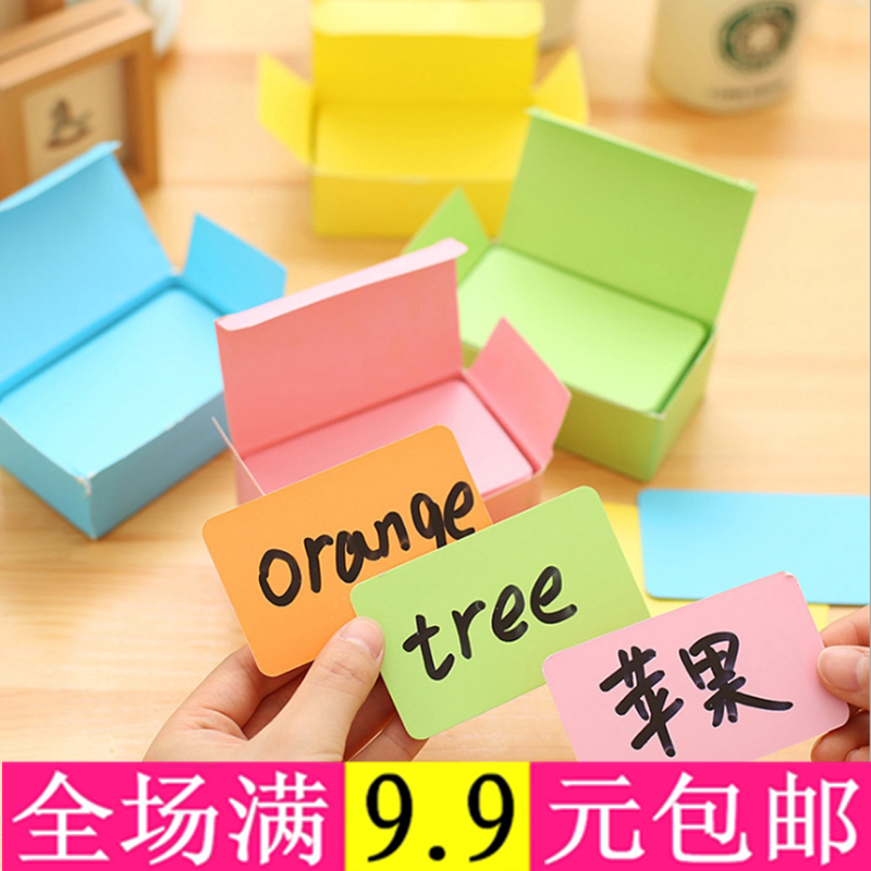 diy graffiti hand-painted card message hard card paper blank English single word card cow leather small card postcard 100 sheets