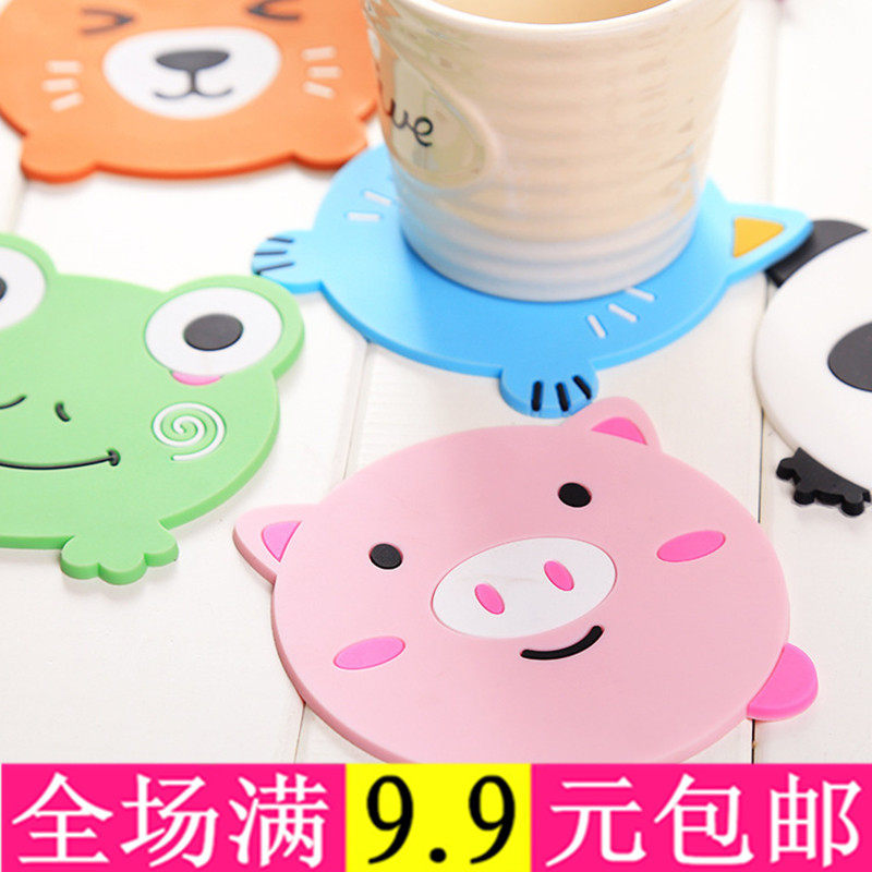 Creative Cartoon Cute Animal Cup Cushion Silicone Heat Insulation Anti-Slip Practical Tea Cup Cushion Bowl Cushion Small Dish Cushion Dining Dish Mat
