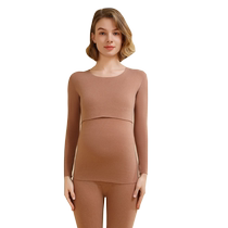Pregnant womens birth year autumn clothes and autumn trousers set German velvet thermal underwear during pregnancy and postpartum large size red confinement clothes autumn and winter