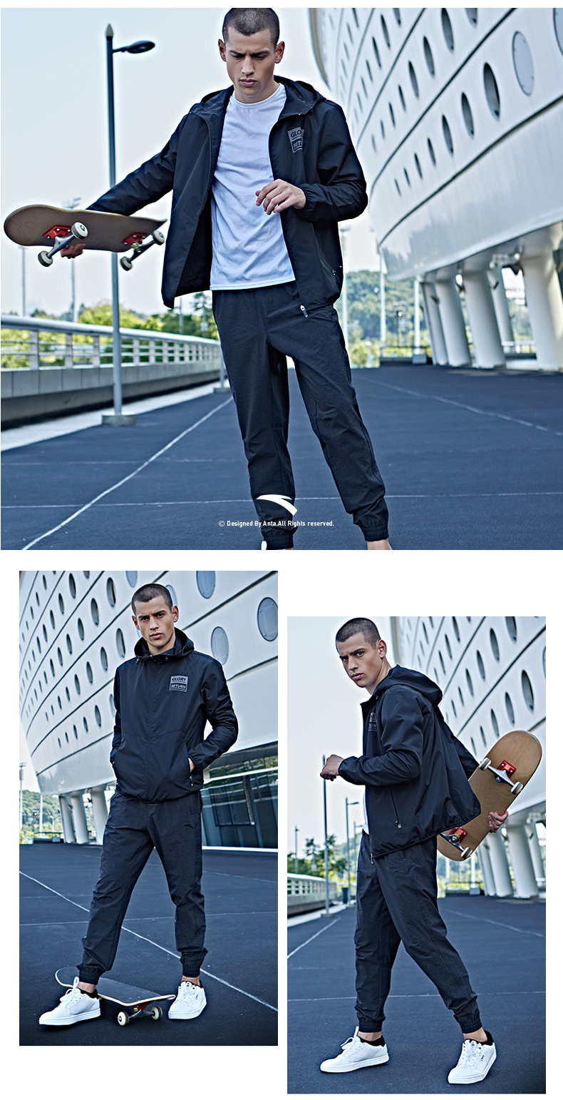 Anta áo khoác nam 2018 mùa hè mới dệt windproof áo khoác giản dị trùm đầu thể thao áo gió kem chống nắng áo sơ mi áo khoác tập gym