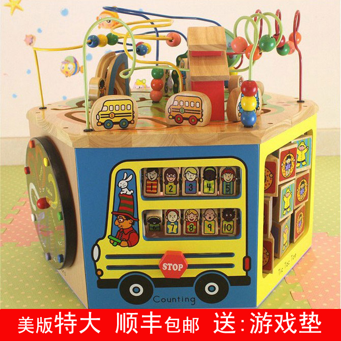 Early Teach Children Around Pearl Puzzle Toys 1-6 Year Old Wooden Boutique Superb Treasure Chest of Puzzle Toys Big Six Faces