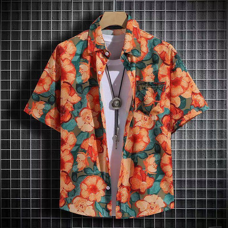 Silk summer thin quick dry beach trend shirt