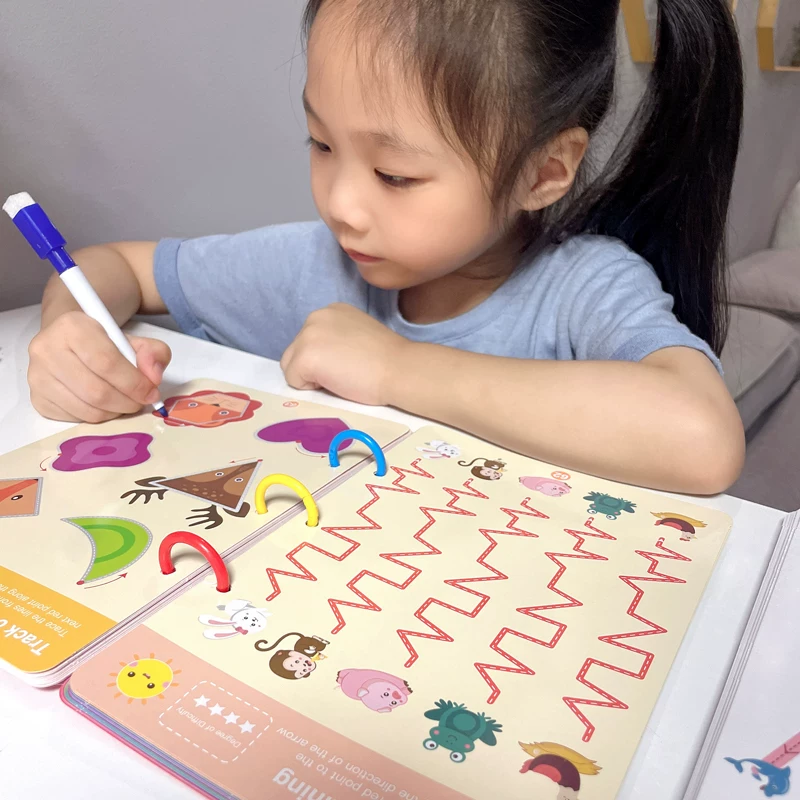Детская каллиграфия для тренировок, пропись для детского сада, раскраска, 2-3 года