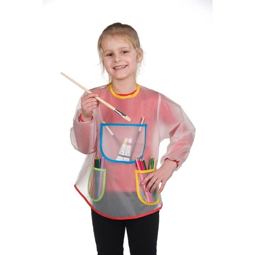 Children long sleeve painting transparent anti-fouling apron kindergarten drawing clothes anti-wearing waterproof hood clothes baby eating clothes