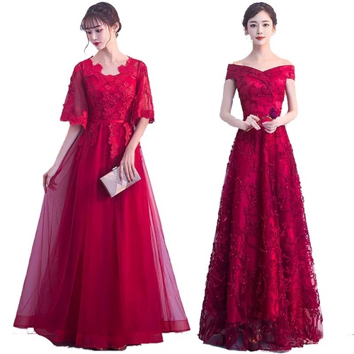 Свадебное платье, красное длинное вечернее платье, большой размер, по фигуре