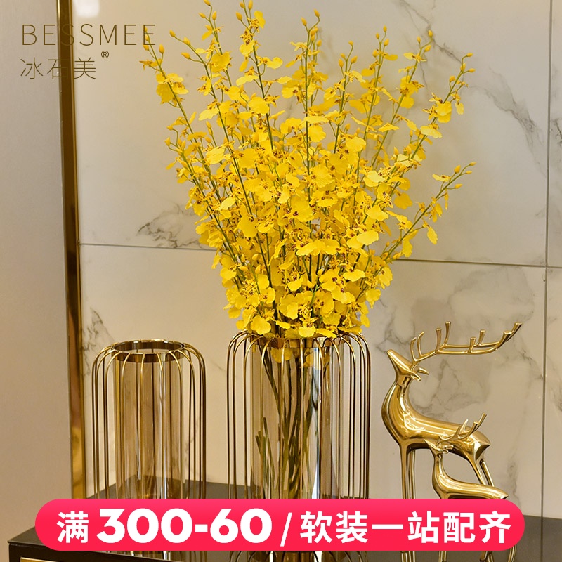 American vase ornaments light luxury simulation dry floral art living room flower arrangement dining table TV cabinet modern home soft decorations