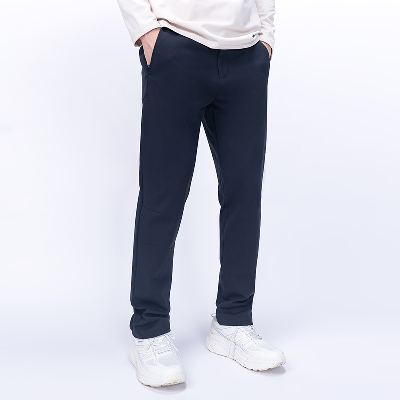 Lulu Style Autumn and Winter Casual Men's Outdoor Running Elastic Zipper Pocket Elastic Waistband Business Commuter Dress Pants