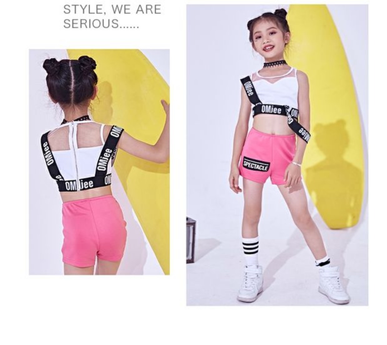 Mùa hè mới trẻ em múa rốn trang phục nhảy jazz trang phục nhảy hip hop đường phố trang phục cô gái biểu diễn quần áo trang phục giáng sinh trẻ em