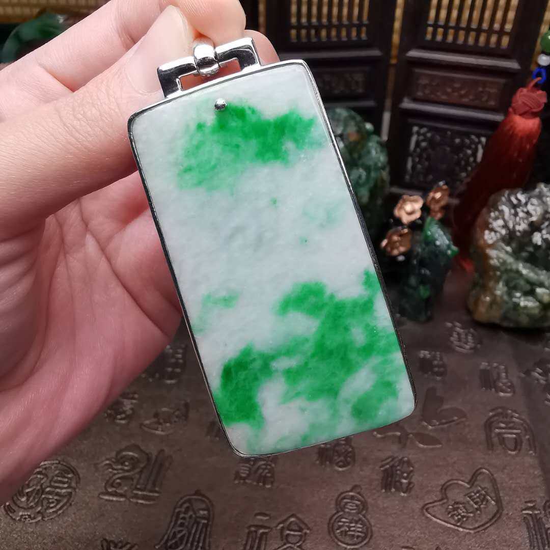 Live special shot Jade A goods retro old goods ancient jade bracelet safe and sound card green