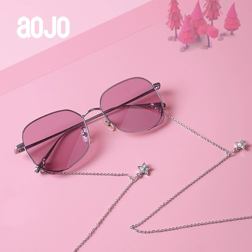 aojo Ретро модные солнцезащитные очки, цепь на солнечной энергии
