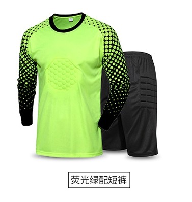 Adult football goalkeeper goalkeeper suit long-sleeved shorts suit gantry competition suit comfortable round neck printing breathable