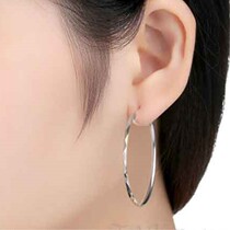 Zhou Jiujiu 925 Silver Earrings Womens Exaggerated Big Ear Ring Europe and South Korea Fashion Temperament Korean Silver Round Earrings