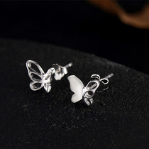 Zhou Jiujiu 925 Silver Earrings Lady Butterfly Earrings Sweet Vintage Korean Fashion Simple Cute Ear Jewelry