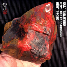 Ювелирный камень 巴林鸡血石原石毛料牛角冻地血王大红袍鸡血石印章料软地昌化鸡血