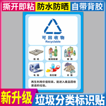 Trash bin classification identification recyclable non-recyclable label sticker reminder other harmful kitchen waste dry wet trash bin label sticker hazardous waste solid waste battery recycling indicator sticker