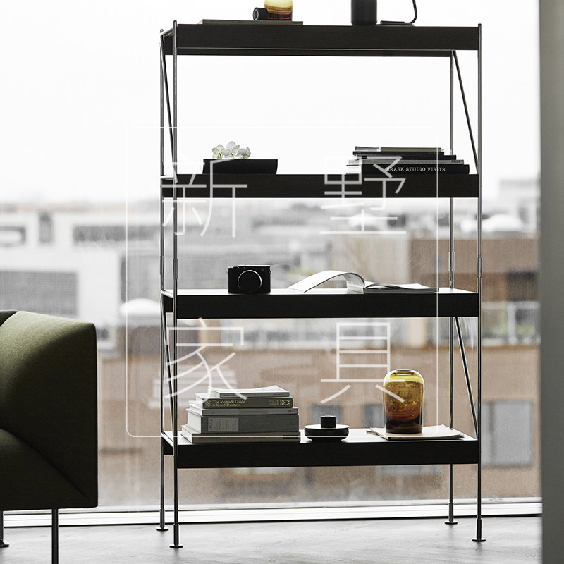 Nordic minimalist storage layer shelf office multi-layer ins modern creative bookcase wrought iron bookshelf rack living room