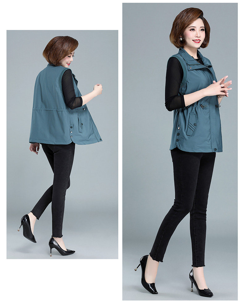 Осенний жилет, майка топ, куртка, для среднего возраста, большой размер, 50 лет O 