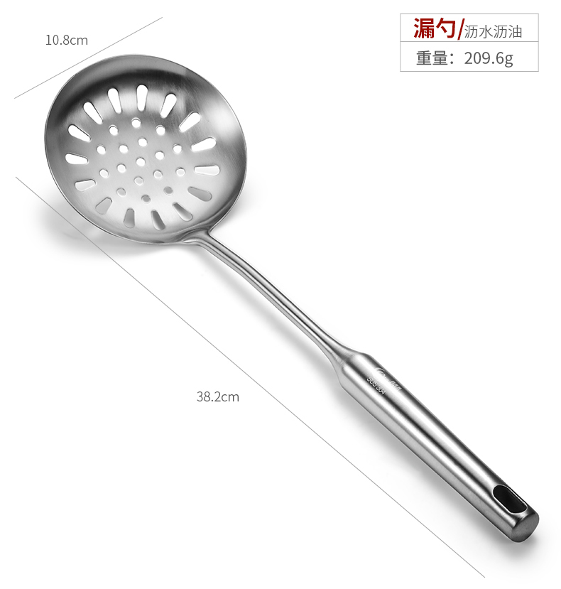 Thìa inox 304 dày xẻng nấu ăn Dụng cụ nhà bếp nấu ăn dụng cụ nấu dài tay cầm bằng sắt cách nhiệt muỗng khuấy - Phòng bếp lọ đựng gia vị thông minh