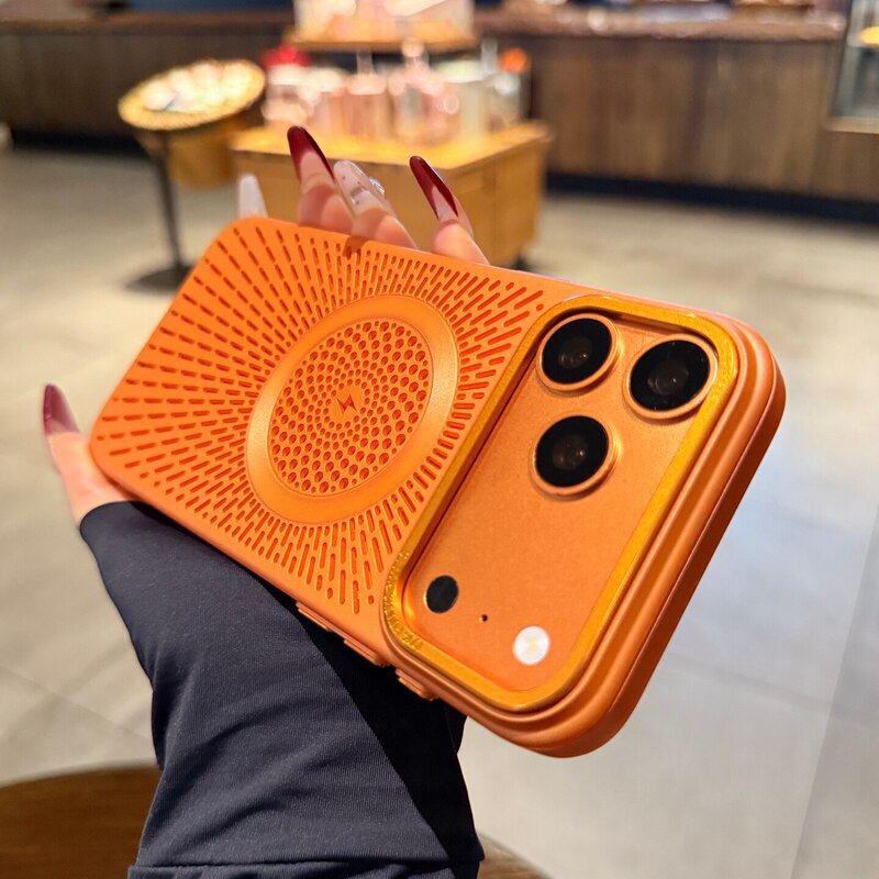 Suitable for Apple 17 Pro Max Phone Case, New 2026 Model, Hollow-Out Design for Heat Dissipation and Breathability, Lightweight Magnetic Case for iPhone 16 Pro Max, Full Coverage for 15, Premium Feel for 14, Super Stylish and Unique Protective Case for 13, Couple-Friendly