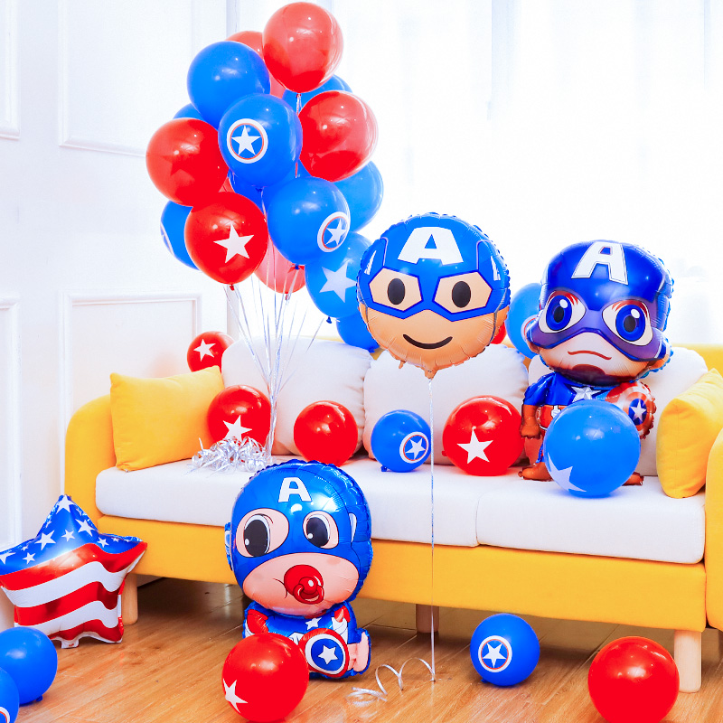 Cartoon Aluminum Film Balloon Arrangement Dress Dress Supplies Children Baby Age Background Wall Decoration Superhuman Subject Balloons
