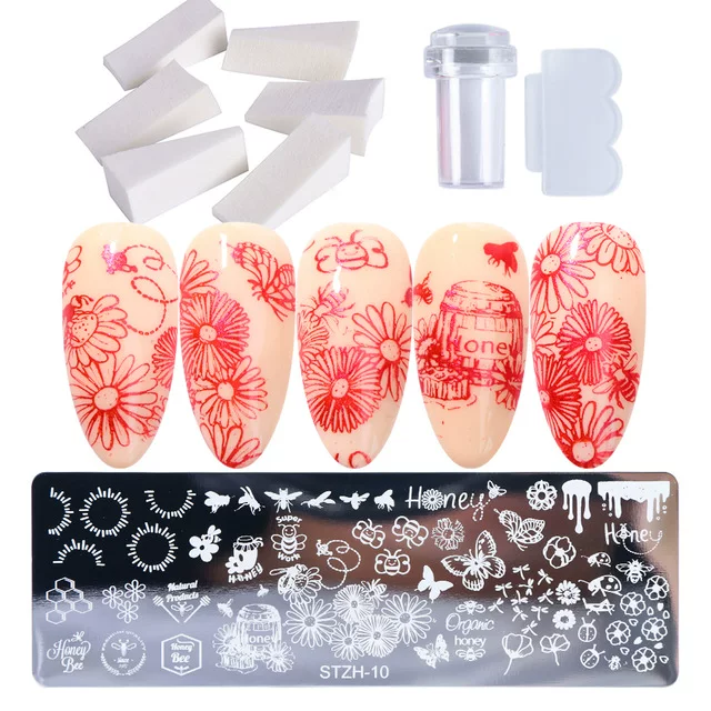 [1 набор штампов Nail Art Plate Leaf Flower Dreamcatcher]
