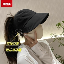 Beingmate maternity sun protection hat can be tied into a ponytail breathable quick-drying versatile can hang a mask sun protection and anti-UV hat