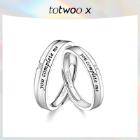 totwoo Couple's ring S925 silver ring design original light luxury open style Valentine's Day gift