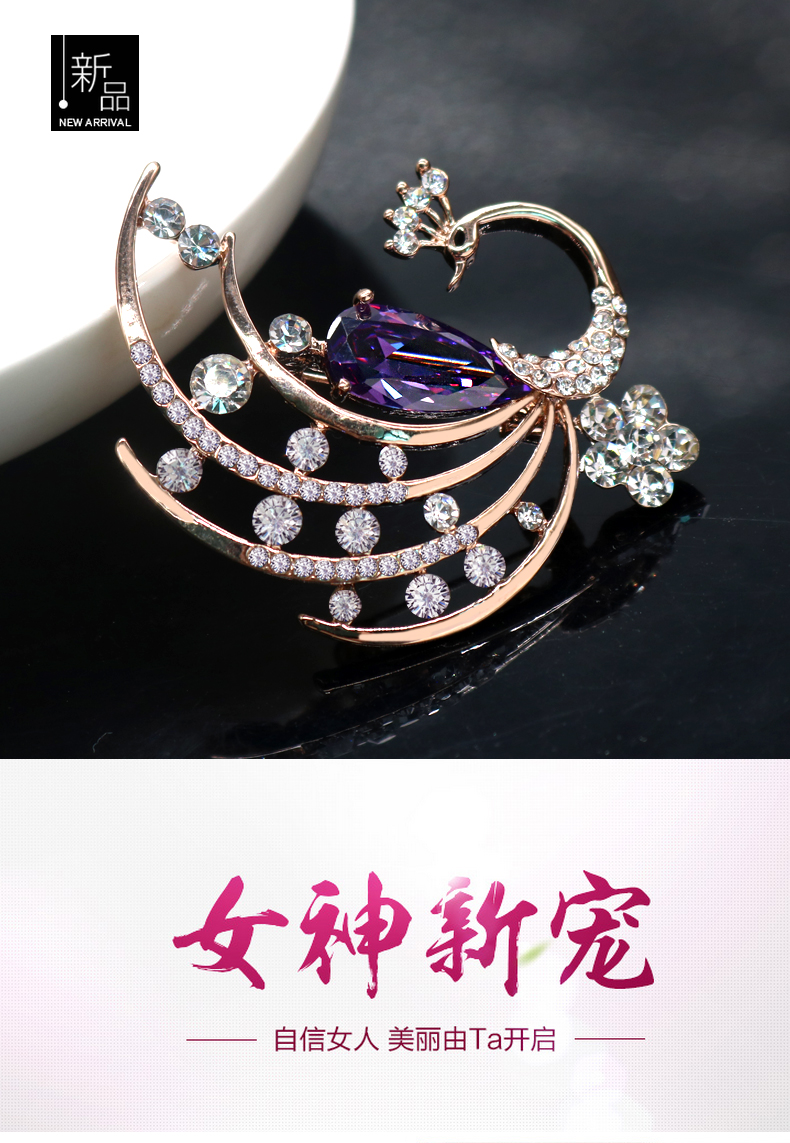 Thời trang Nhật Bản và Hàn Quốc pha lê trâm cài áo len nữ đơn giản với phụ kiện trâm cài khăn choàng lớn trâm cài cài áo vest