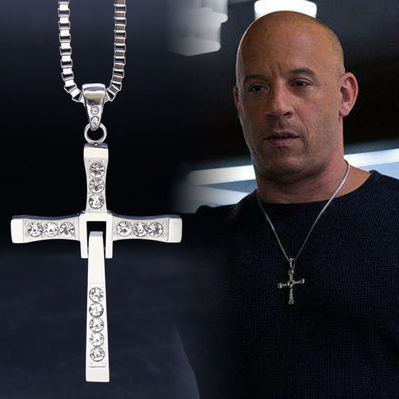 Personality Cross Necklace Men and American Speed Long version of pendant Titanium Steel Chain Sub with Passion 8 Guys Decorations