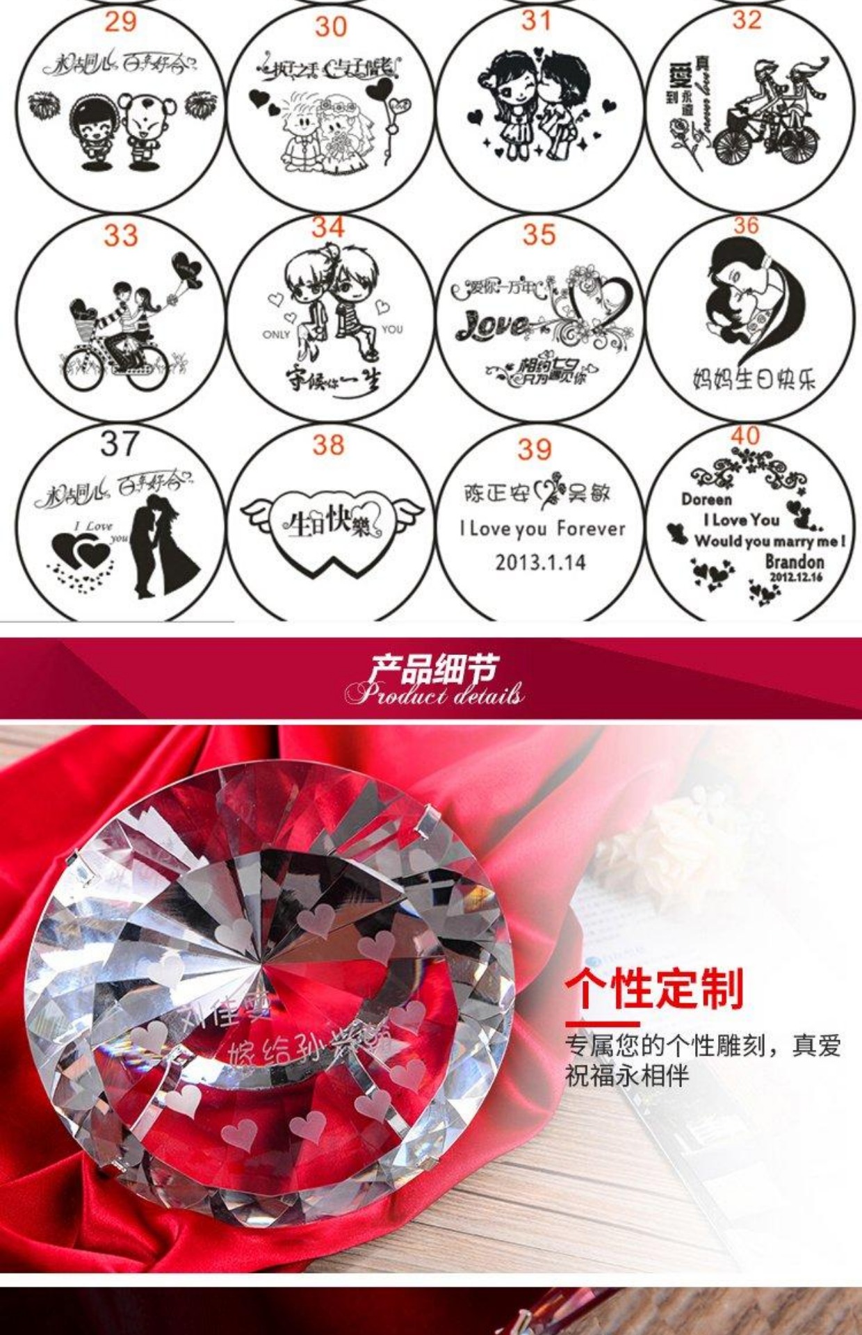 Ngày lễ tình yêu Tanabata Crystal Big Diamond Ring Quà tặng đám cưới Quà tặng Nhiếp ảnh Đạo cụ Kim cương quá khổ Nhẫn 80MM nhẫn phong thủy nam