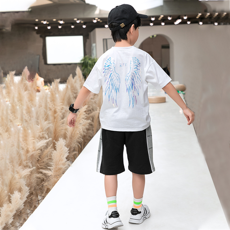 Chàng trai mùa hè phù hợp với môn thể thao giải trí trong các boy 2020 trẻ em mới lớn đẹp trai ngắn tay ẩm mặc Hàn Quốc phiên bản của không khí.