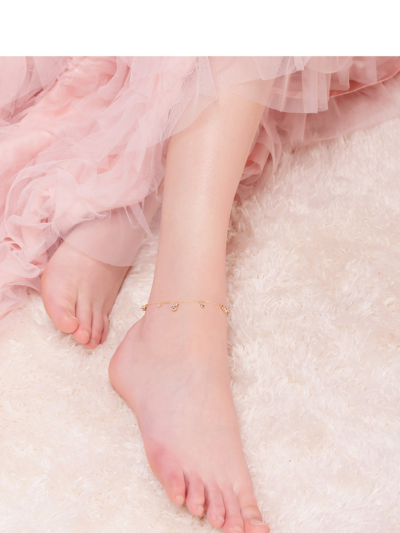 Golden Bell Anklet Women Summer Sexy Mắt cá chân Chuỗi tính cách Thanh lịch Đơn giản Qing Mới Chị Cao gót Trang sức lắc chân nữ inox