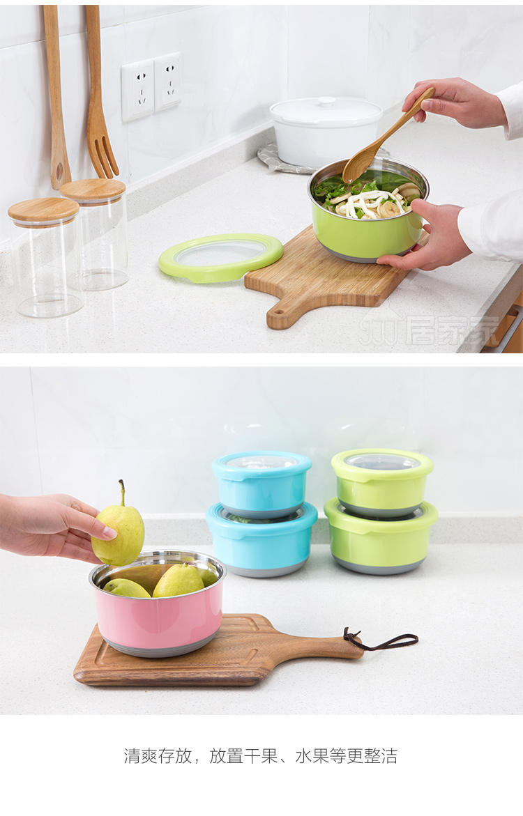 Đầy màu sắc phong cách Nhật Bản bằng thép không gỉ hộp cách nhiệt hộp lưu trữ ký túc xá bát mì ăn liền với nắp kín hộp cơm ăn di - Hộp cơm điện sưởi ấm hộp cơm cắm điện ariranglife	